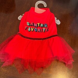 Santa's Favorite Red Tutu Dress for Dog- Festive Holiday Costume